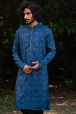 Shop Blue Printed Kurta | Neel Mosaic | Men's Kurtas | Ayush Jain | houseofayushjain