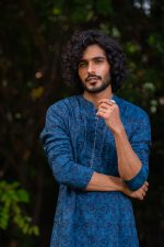 Shop Blue Printed Kurta | Neel Mosaic | Men's Kurtas | Ayush Jain | houseofayushjain