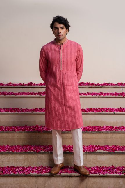 Shop Pink Kurta | Kurtas for Men | Ethnic Kurta | Ayush Jain | houseofayushjain