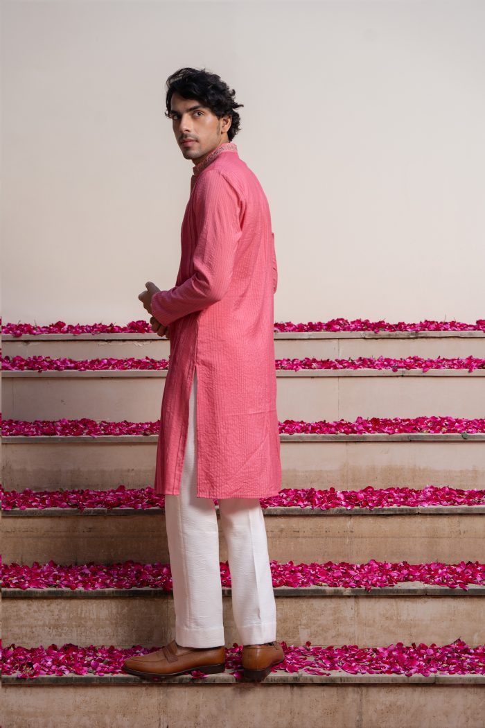 Shop Pink Kurta | Kurtas for Men | Ethnic Kurta | Ayush Jain | houseofayushjain