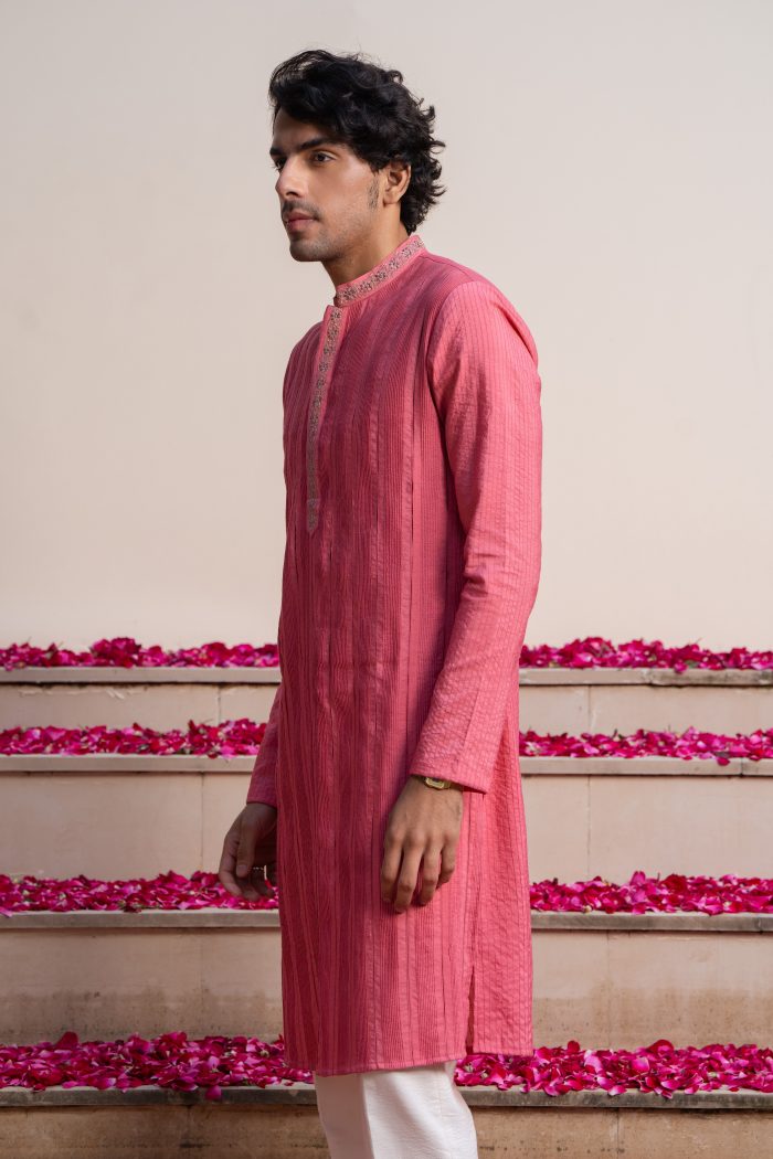 Shop Pink Kurta | Kurtas for Men | Ethnic Kurta | Ayush Jain | houseofayushjain