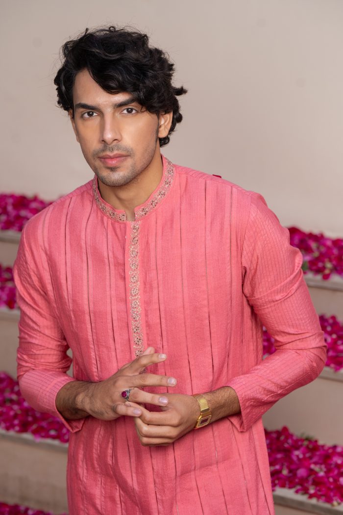 Shop Pink Kurta | Kurtas for Men | Ethnic Kurta | Ayush Jain | houseofayushjain