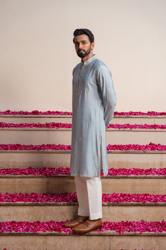 Shop Blue Kurta | Azure Set | Kurtas for Men | houseofayushjain | Ayush Jain