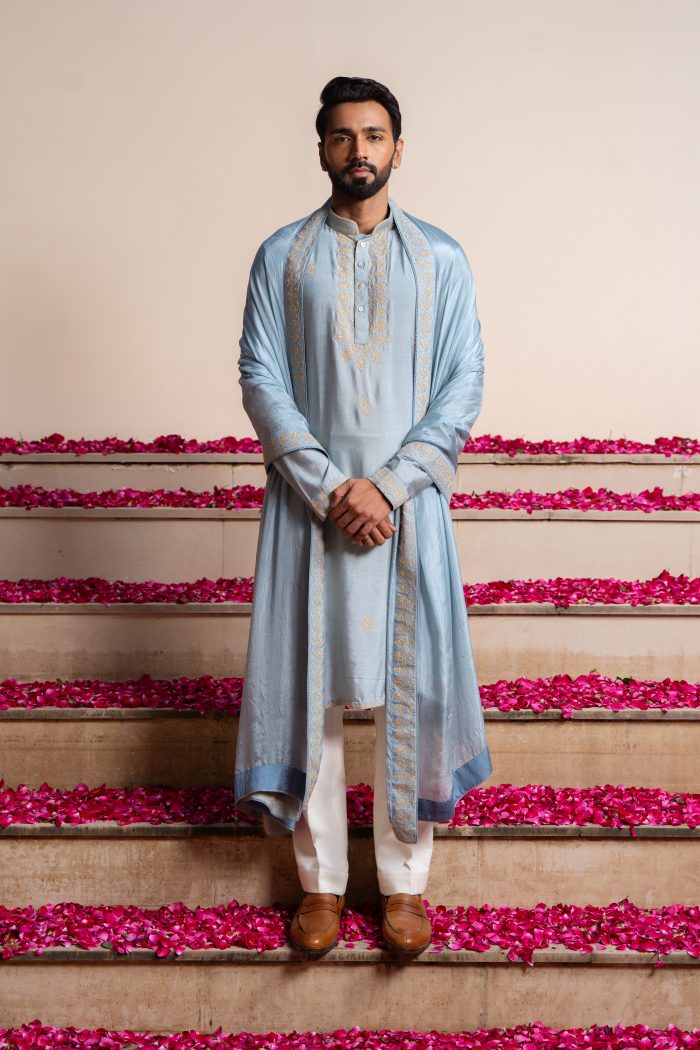 Shop Blue Kurta | Azure Set | Kurtas for Men | houseofayushjain | Ayush Jain