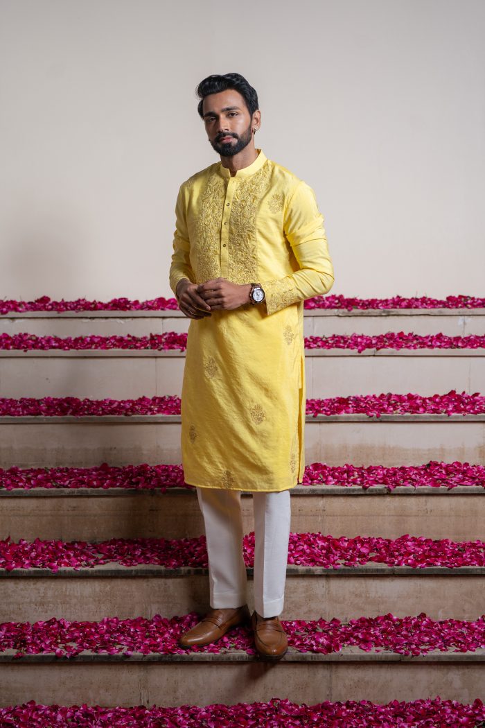 Shop Floral Embroidery Kurta | Sunny Petals | houseofayushjain | Ayush Jain