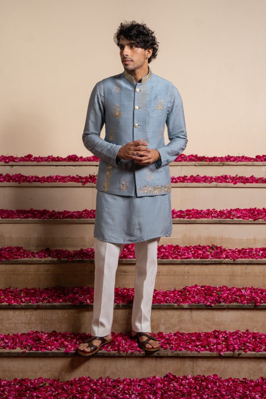 Shop Inayat | Blue Bandi Set | Ethnic Fashion | houseofayushjain | Ayush Jain