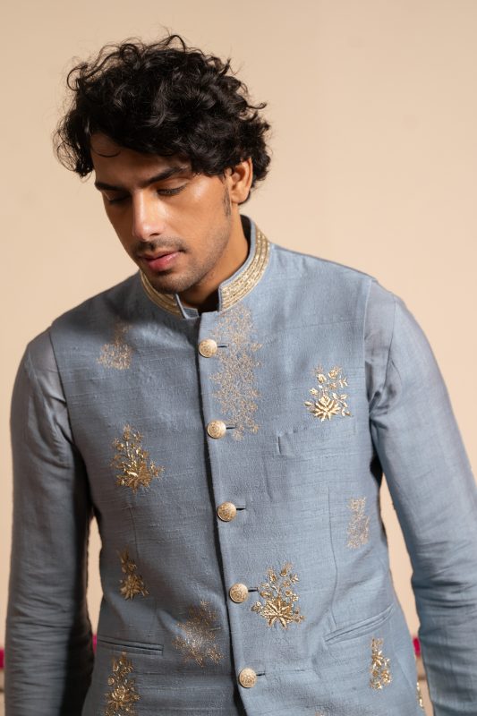 Shop Inayat | Blue Bandi Set | Ethnic Fashion | houseofayushjain | Ayush Jain