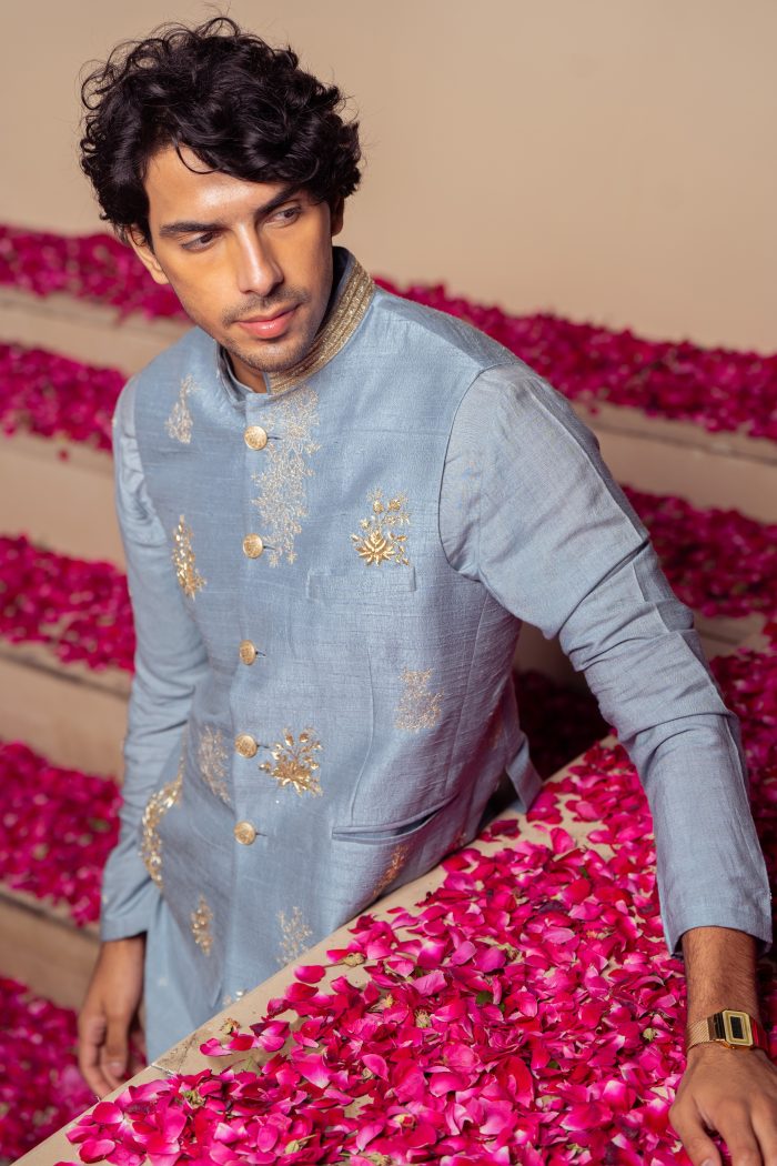 Shop Inayat | Blue Bandi Set | Ethnic Fashion | houseofayushjain | Ayush Jain