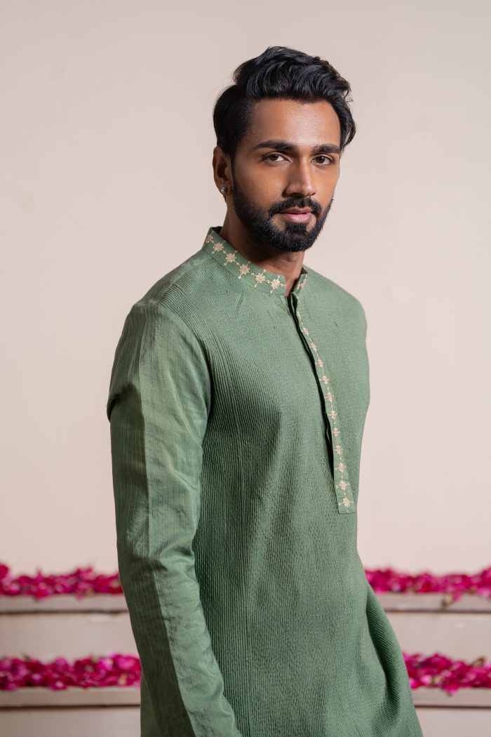 Shop Dori Work Kurta | Kurtas for Men | Panna | houseofayushjain | Ayush Jain