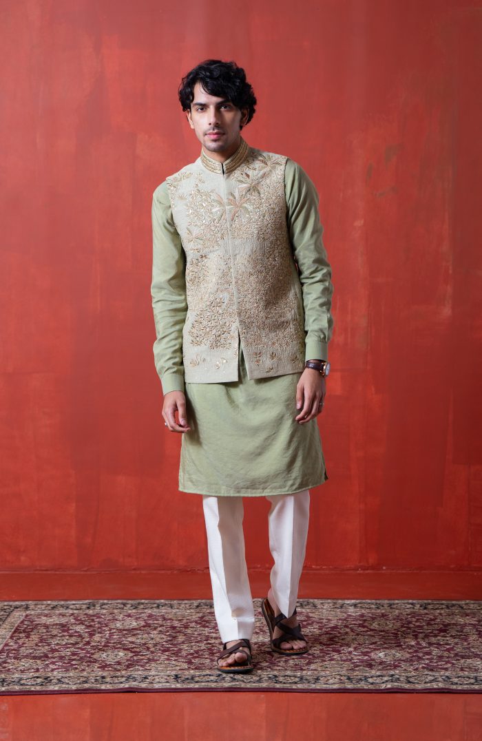 Shop Drishya | Buy Green Bandi Set | Ethnic Store | Ayush Jain