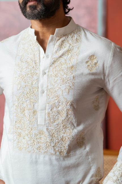 Shop Pristine White Kurta | Ivory Garden | Buy Kurtas | Ayush Jain