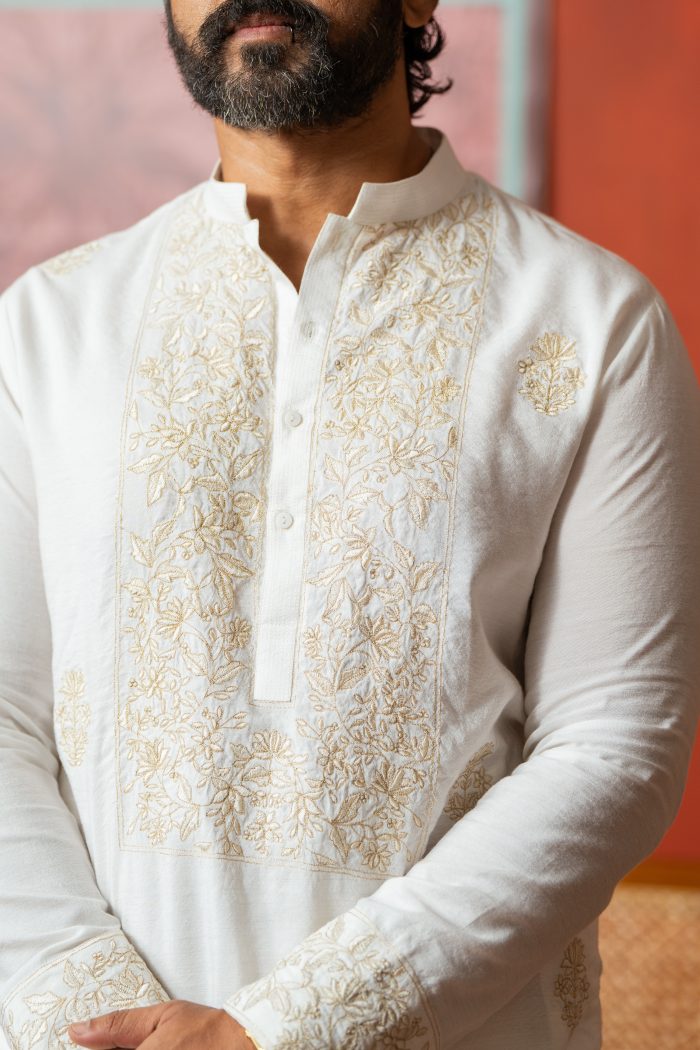 Shop Pristine White Kurta | Ivory Garden | Buy Kurtas | Ayush Jain