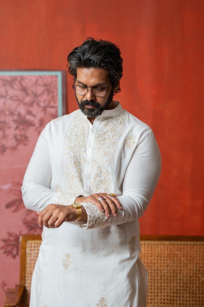 Shop Pristine White Kurta | Ivory Garden | Buy Kurtas | Ayush Jain