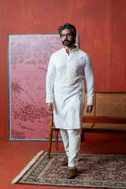 Shop Pristine White Kurta | Ivory Garden | Buy Kurtas | Ayush Jain