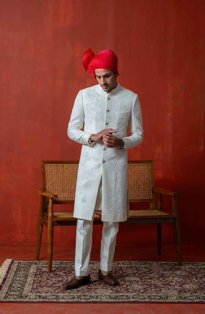 Scattered Embroidery Sherwani | Groom Sherwani | Ayush Jain