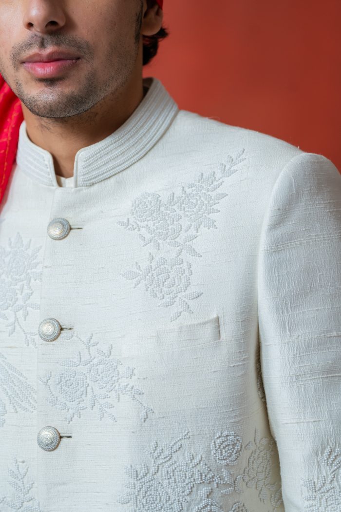 Scattered Embroidery Sherwani | Groom Sherwani | Ayush Jain