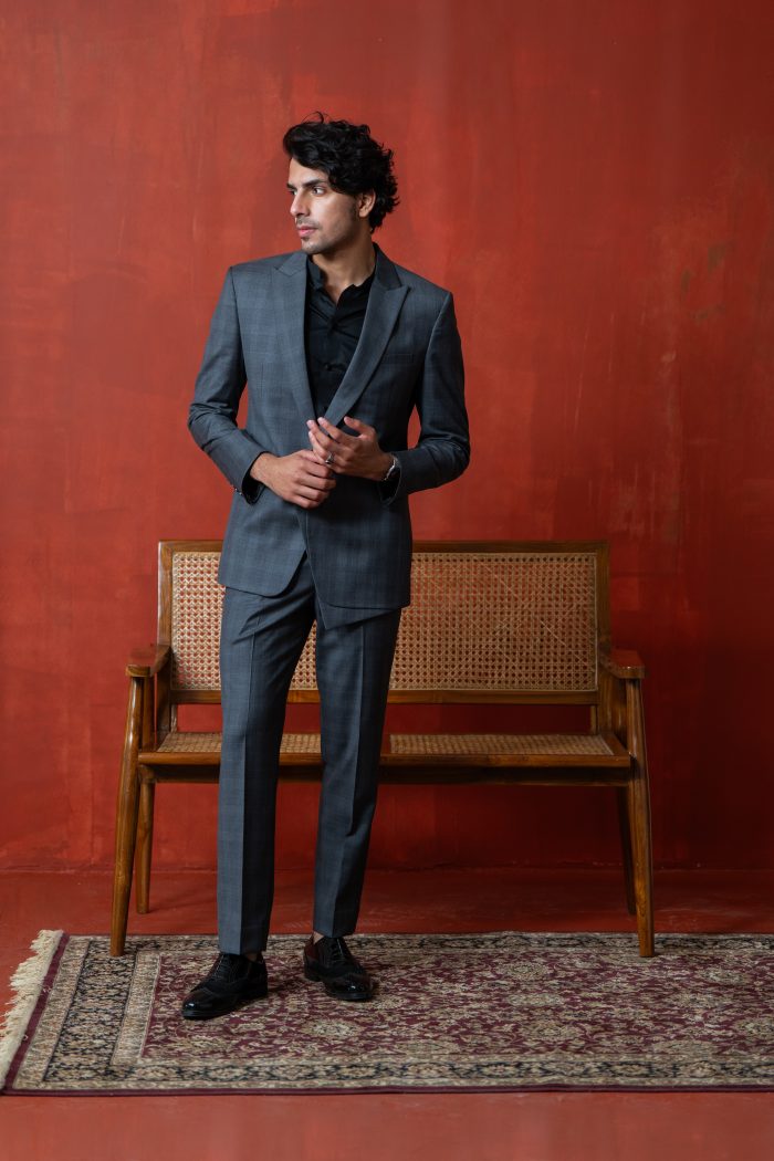 Charcoal Stripes Suit | Western Wear | houseofayushjain