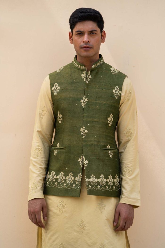 Shop Green Bandi | Palash Bandi Set | houseofayushjain