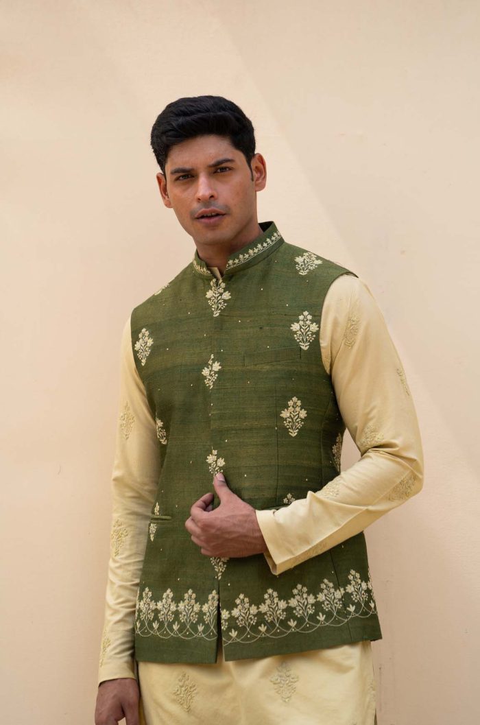 Shop Green Bandi | Palash Bandi Set | houseofayushjain