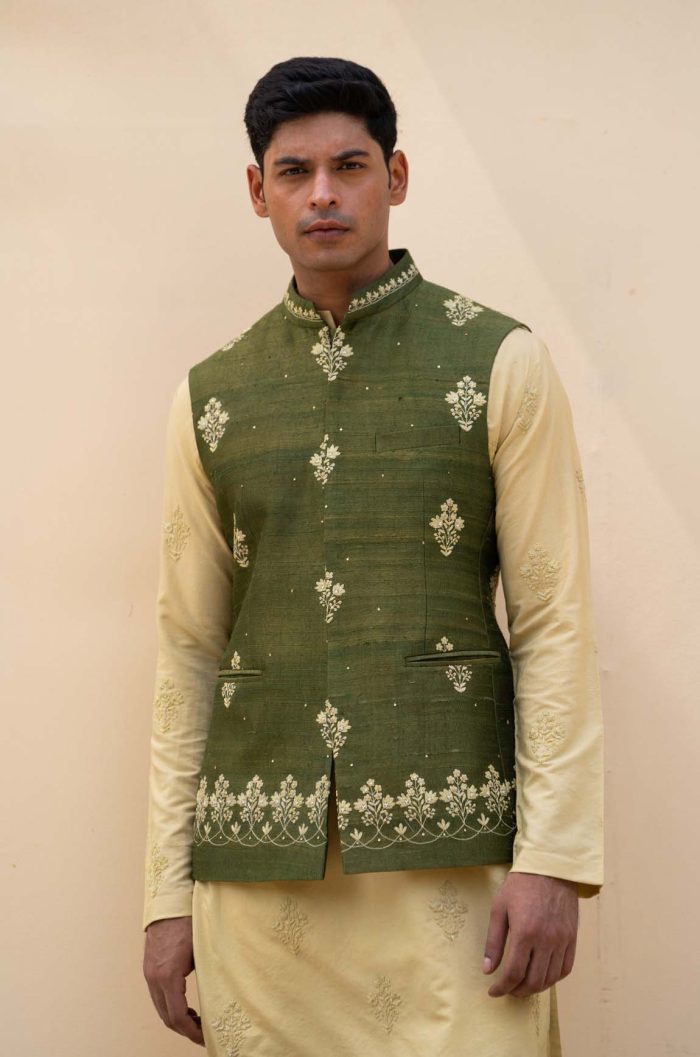 Shop Green Bandi | Palash Bandi Set | houseofayushjain