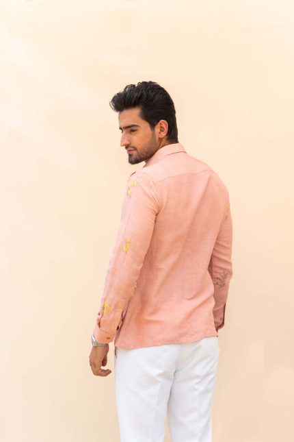 Shop Peach Pink Shirt | Bagheecha Shirt | houseofayushjain