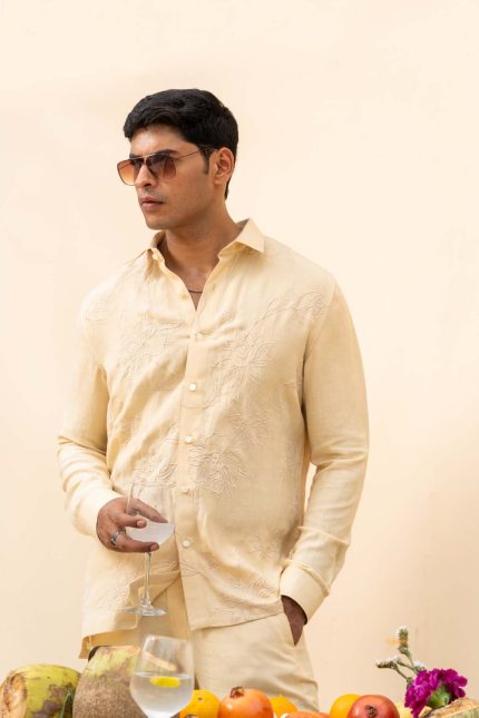 Rose Linen Shirt | Shop Chandan Shirt | houseofayushjain