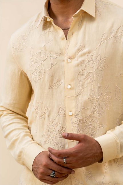 Rose Linen Shirt | Shop Chandan Shirt | houseofayushjain