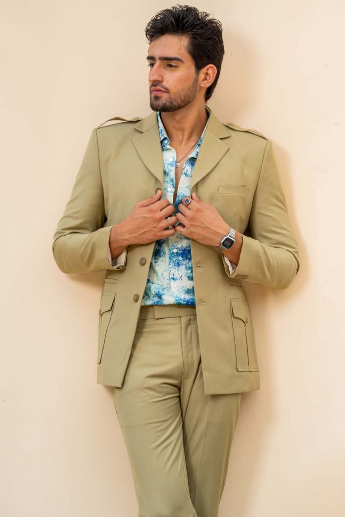 Green Safari Suit | Shop Stylish Suits In Delhi | houseofayushjain