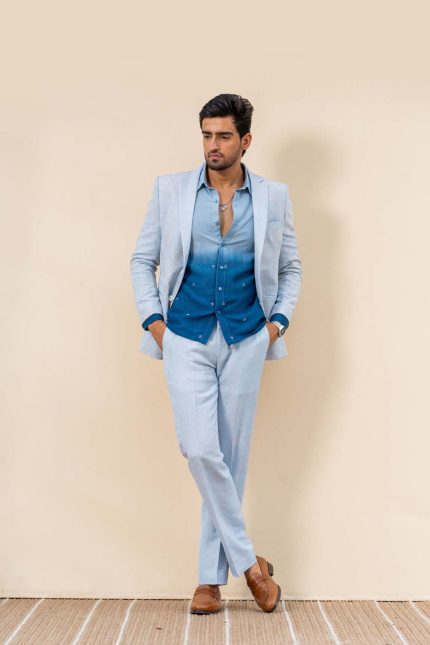 Shop Summer Scenery Linen Suit | Garden Suit | houseofayushjain