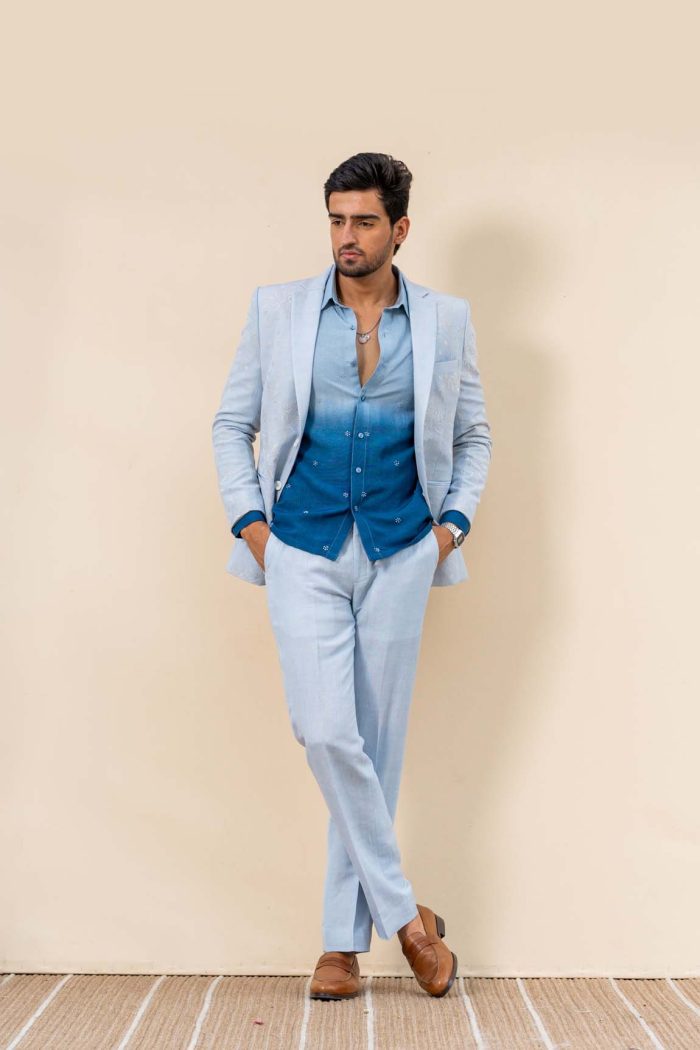 Shop Summer Scenery Linen Suit | Garden Suit | houseofayushjain