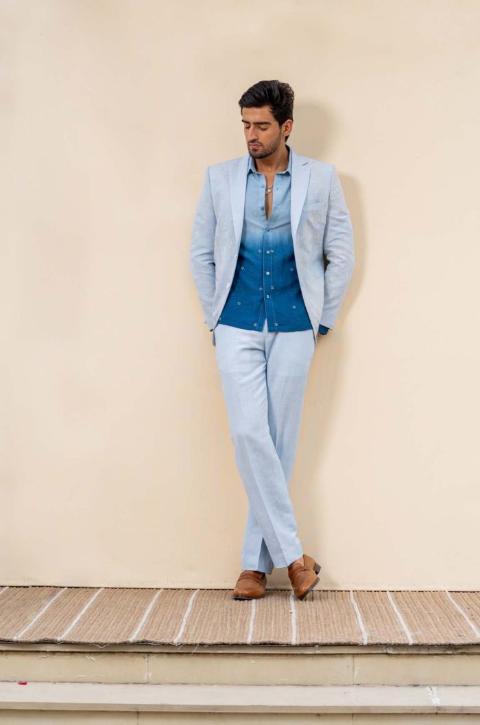 Shop Summer Scenery Linen Suit | Garden Suit | houseofayushjain