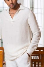 Shop White Kurta-Style Shirt | Bindu Shirt | houseofayushjain