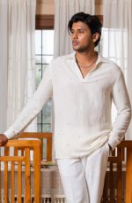 Shop White Kurta-Style Shirt | Bindu Shirt | houseofayushjain