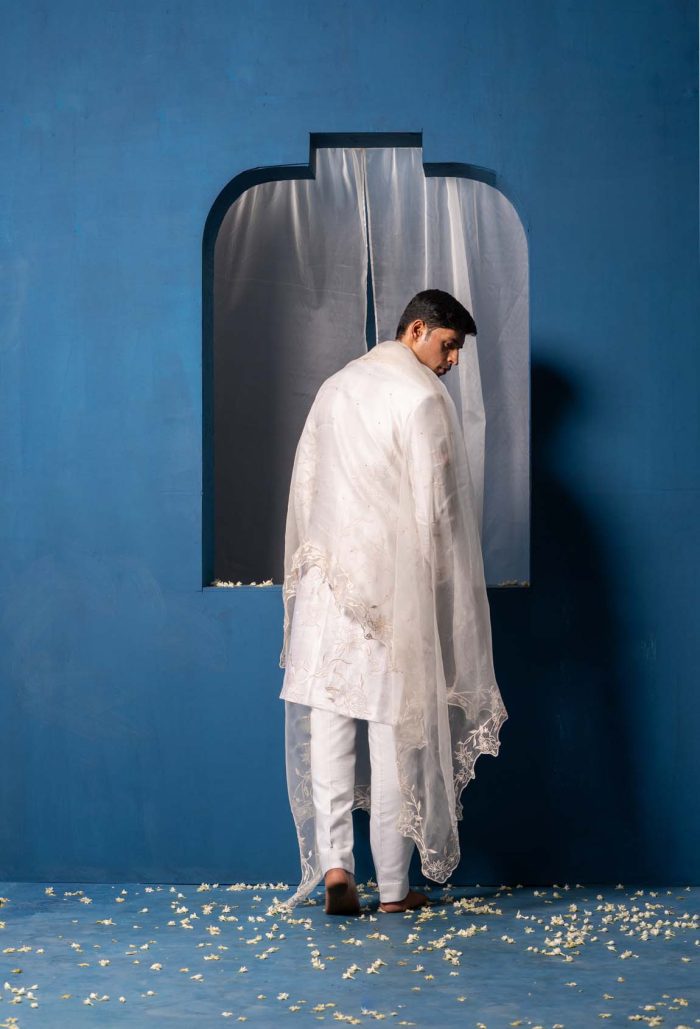 Shop Ivory Sherwani | Sukoon Sherwani | houseofayushjain