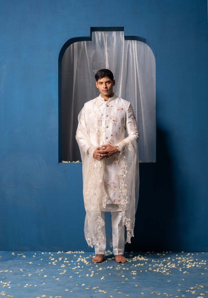 Shop Ivory Sherwani | Sukoon Sherwani | houseofayushjain