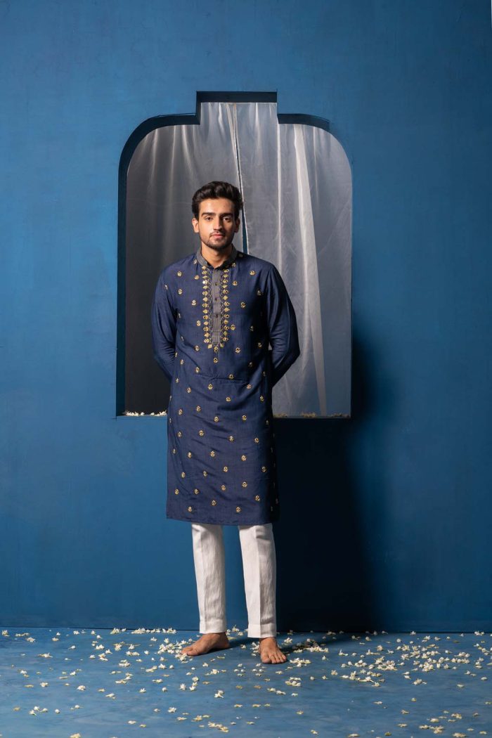 Shop Ayina Kurta | Navy Blue Kurta In Delhi | houseofayushjain