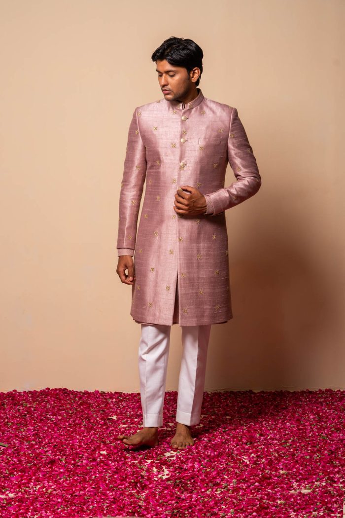 Shop Dull Pink Sherwani | Fitoor Sherwani | houseofayushjain