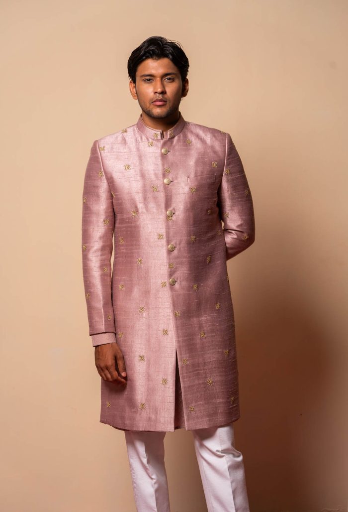 Shop Dull Pink Sherwani | Fitoor Sherwani | houseofayushjain