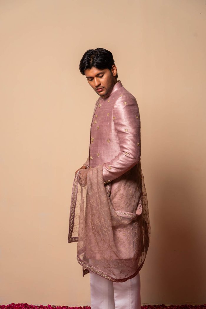 Shop Dull Pink Sherwani | Fitoor Sherwani | houseofayushjain