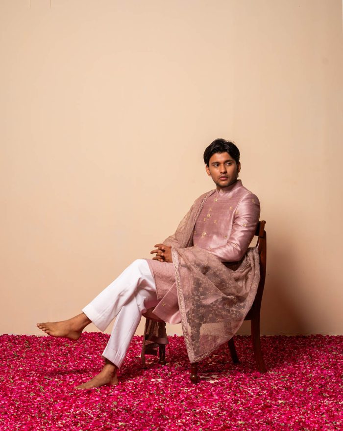 Shop Dull Pink Sherwani | Fitoor Sherwani | houseofayushjain