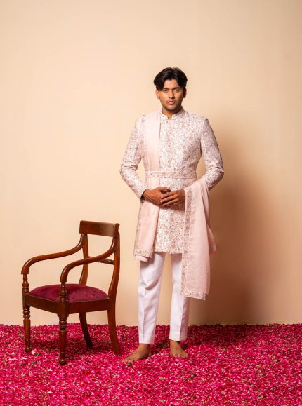 Shop Light Pink Sherwani | Aarzoo Sherwani | houseofayushjain