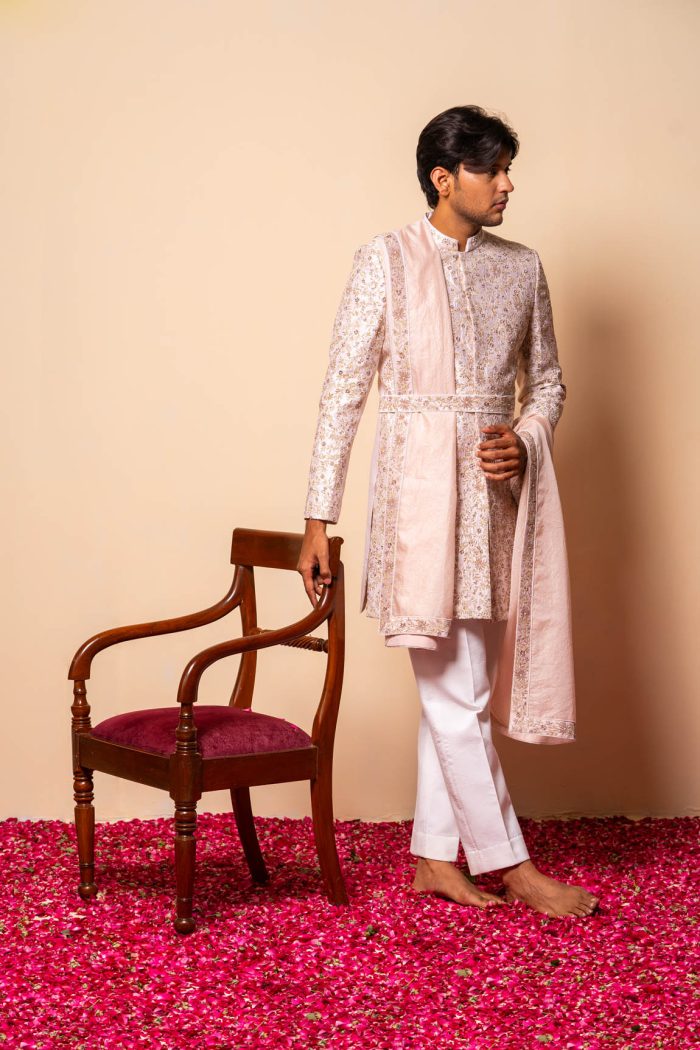 Shop Light Pink Sherwani | Aarzoo Sherwani | houseofayushjain