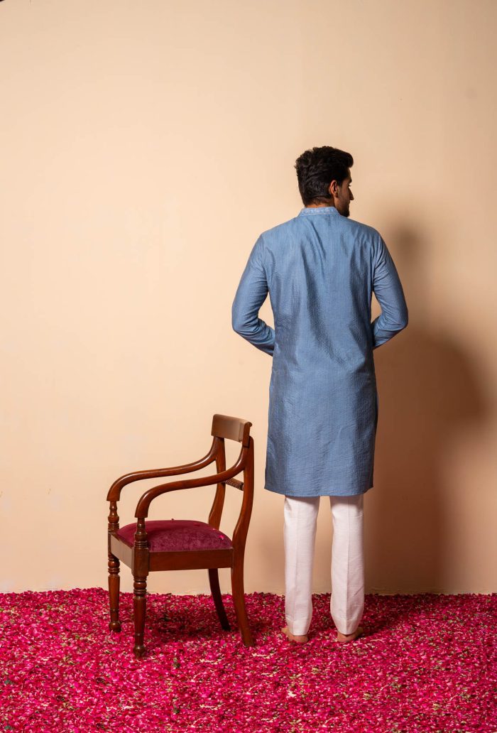 Shop Aangan Kurta | Elegant Blue Kurta | houseofayushjain