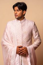 Shop Gulistan Sherwani | Light Pink Sherwani | houseofayushjain
