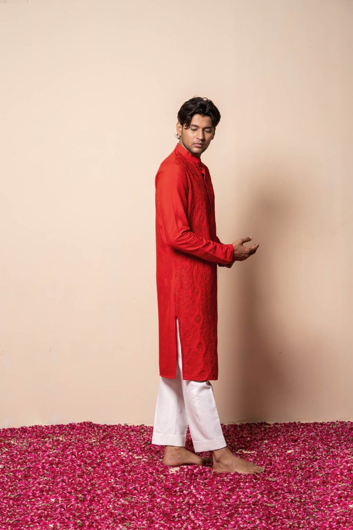 Shop Red Kurta | Roohafza Kurta in Delhi | houseofayushjain