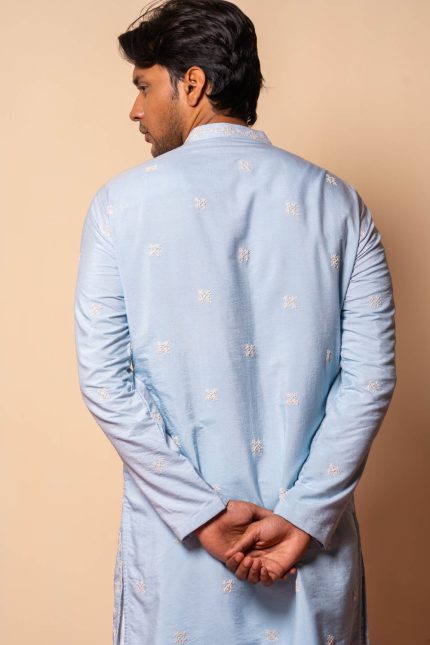 Dori Embroidery Blue Kurta | Ethnic Store in Delhi | houseofayushjain